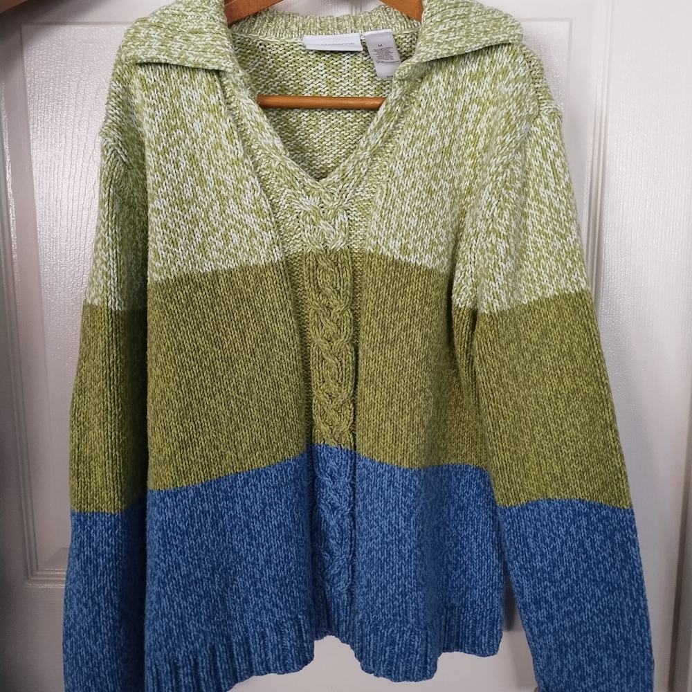 Vintage Y2K Liz Claiborne Lizwear Jeans blue &  green sweater